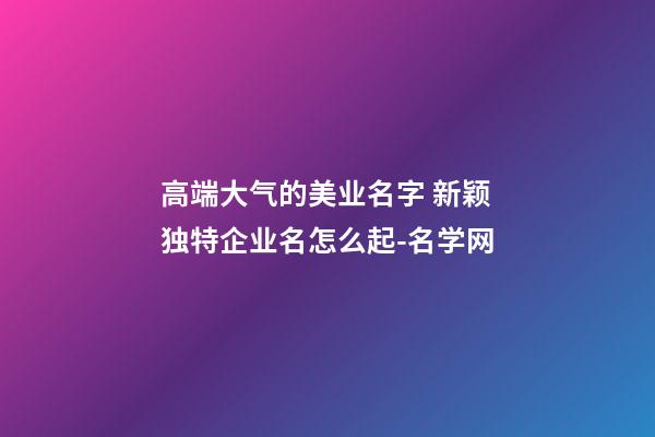 高端大气的美业名字 新颖独特企业名怎么起-名学网-第1张-公司起名-玄机派